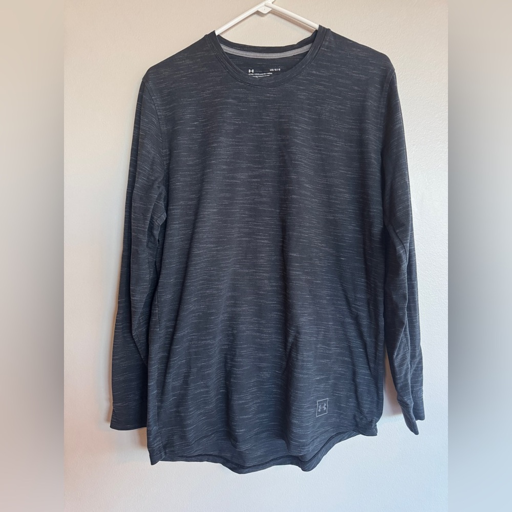 Under Armour Men’s Siro Space Dye Long Sleeve Shirt Gray Fitted Large Activewear